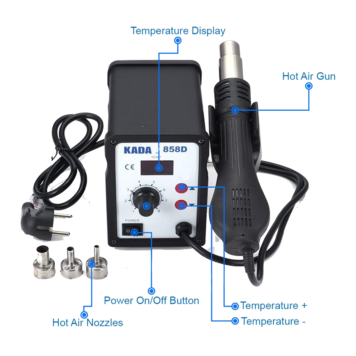 KADA 858D Hot Air Heat Gun SMD Rework Station
