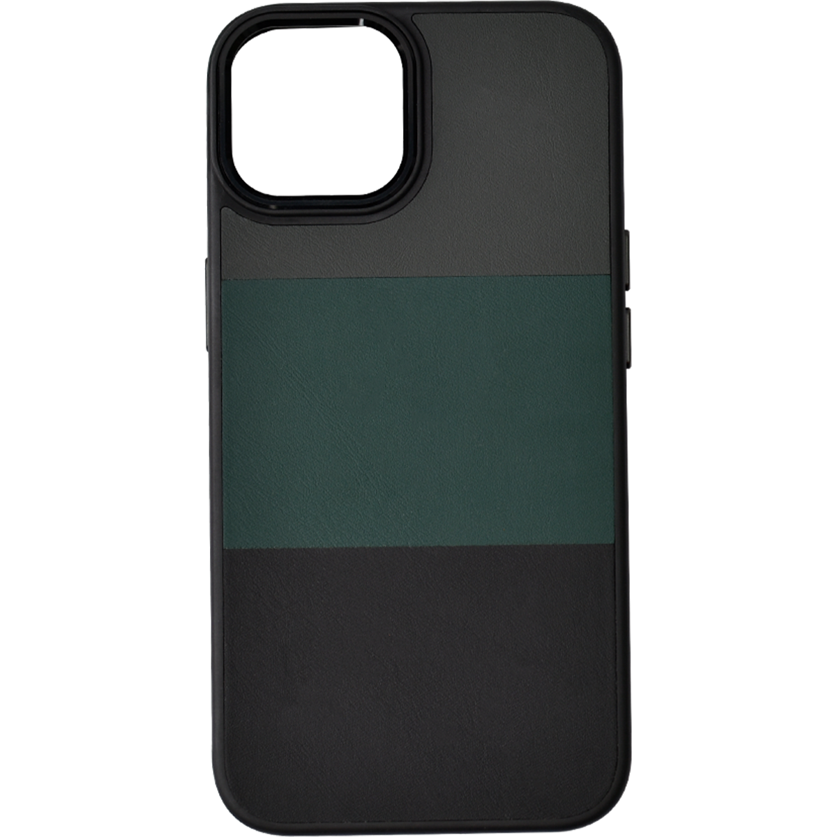 Leather Metal Case for Iphone 14 (Black)